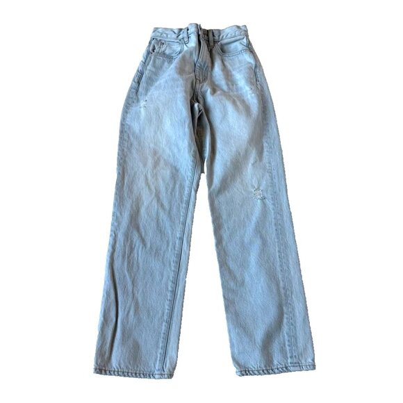 Slvrlake Womens 24 Dakota Light Wash Denim Jeans Blue Straight Leg High Rise - Picture 2 of 8